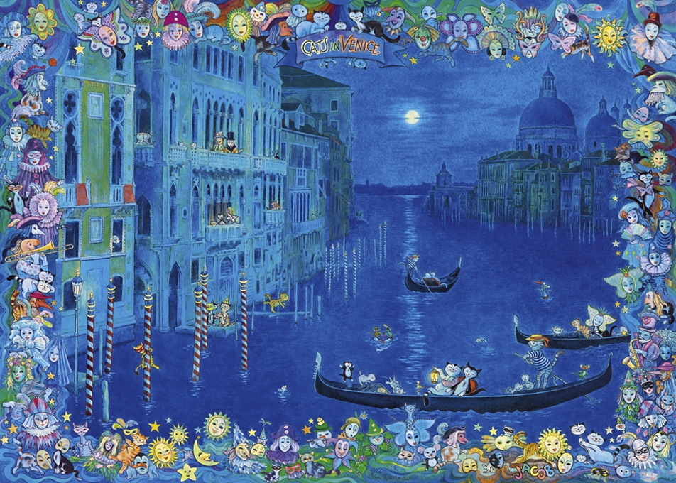 Puzzle Jacob - Cats in Venice 1000 Teile