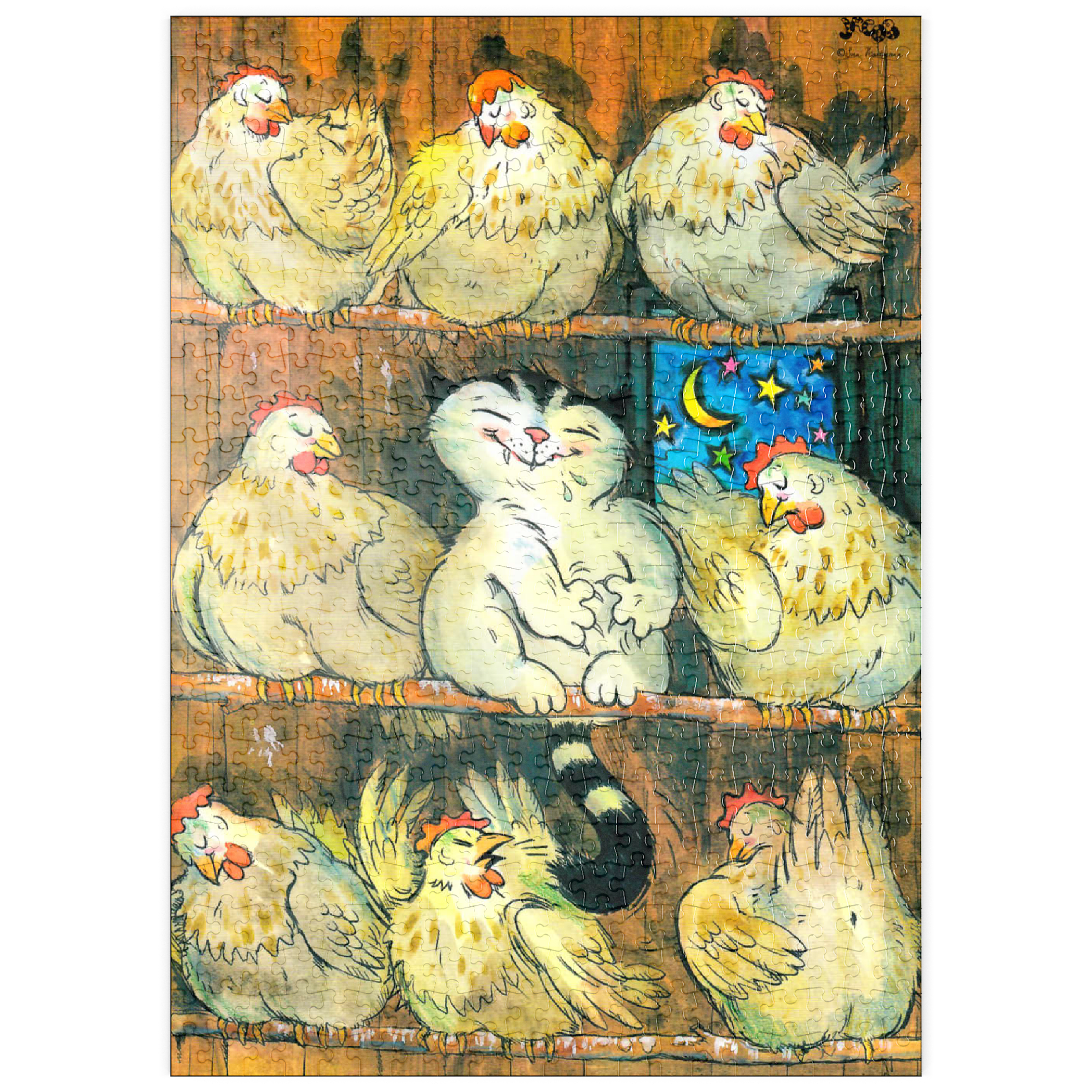 Puzzle Jacob - Today I go to sleep with the chickens!