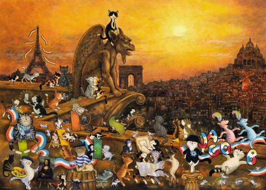 Puzzle Jacob - Cats in Paris 1000 Teile